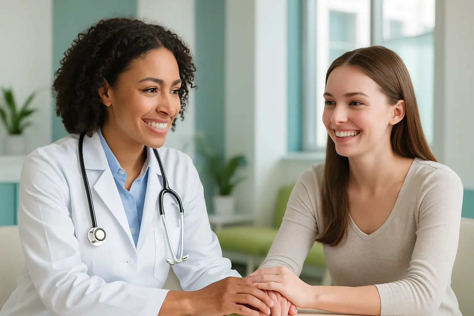 Female physician consulting a woman about PCOS weight loss