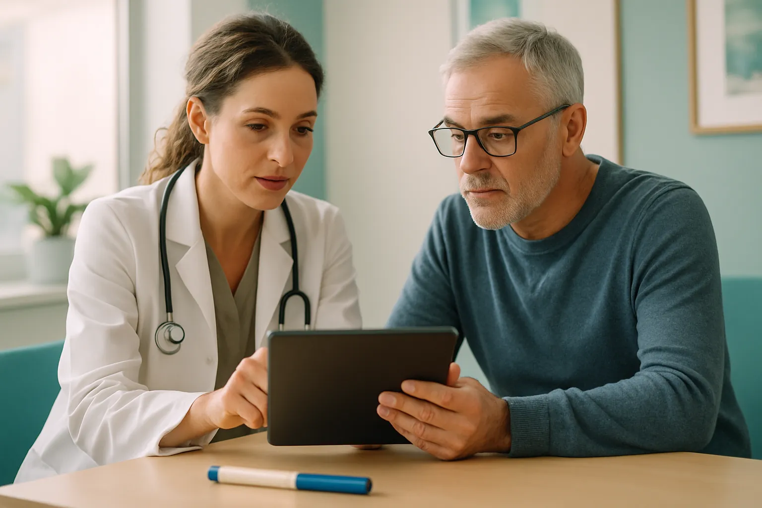 Doctor and patient reviewing a semaglutide treatment plan